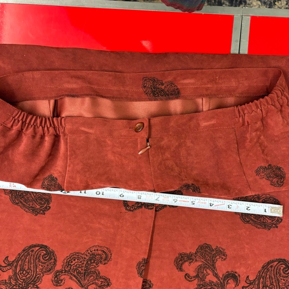 Vintage NWT paisley Notations skirt, faux suede, XL - Picture 10 of 12